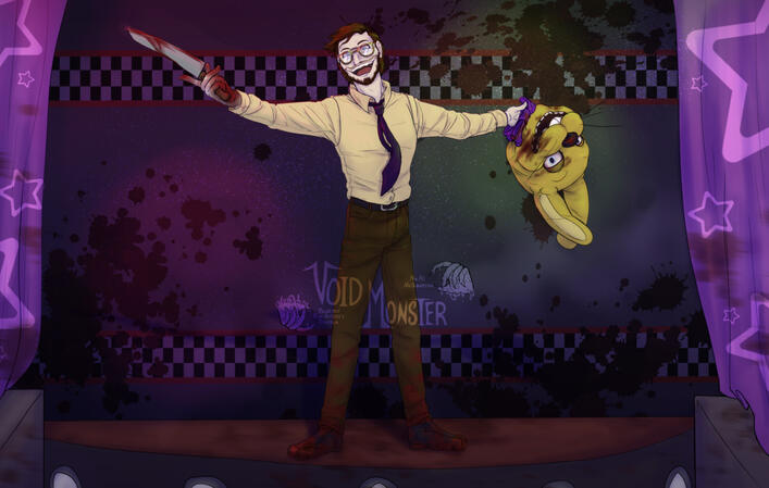 william afton on a blood stained stage